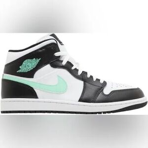 Nike Air Jordan Mid Black White Mint Sneakers